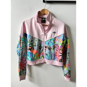 Nike HyperFemme tropical/parrot crop jacket women's size medium